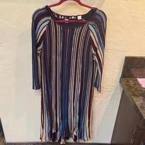 MOTH Anthropologie Womens Nora Colorful Stripe Sweater Dress Alpaca Wool S